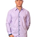 Camisa social lilás de algodão manga longa