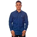 Camisa social azul marinho de algodão manga longa Camisa social azul marinho de algodão manga longa