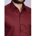 Camisa casual vinho masculina manga longa de sarja Camisa casual vinho masculina manga longa de sarja