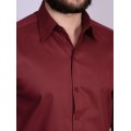 Camisa casual vinho masculina manga longa de sarja