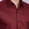 Camisa casual vinho masculina manga longa de sarja