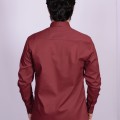Camisa casual vinho masculina manga longa de sarja