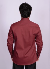 Camisa casual vinho masculina manga longa de sarja