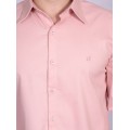 Camisa casual salmão masculina manga longa de fustão