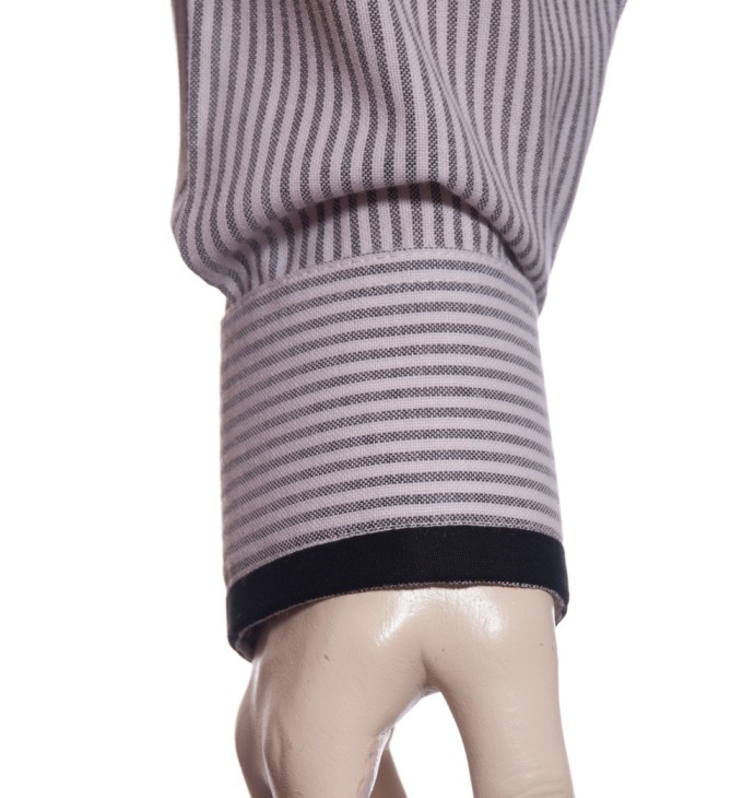 Camisa social listrada em preto manga longa masculina