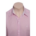 Camisa social rosa  listrada de algodão masculina