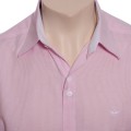 Camisa social rosa  listrada de algodão masculina