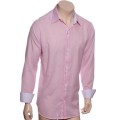 Camisa social rosa  listrada de algodão masculina