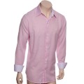 Camisa social rosa  listrada de algodão masculina