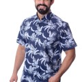 Camisa estampada floral azul