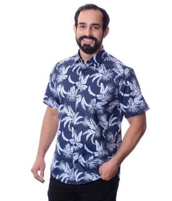 Camisa estampada floral azul