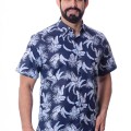 Camisa estampada floral azul