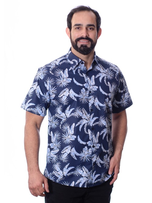 Camisa estampada floral azul