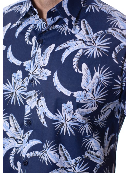 Camisa estampada floral azul