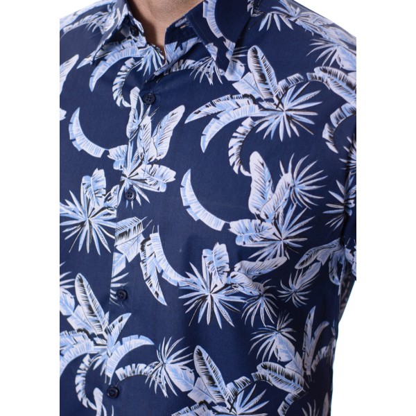Camisa estampada floral azul