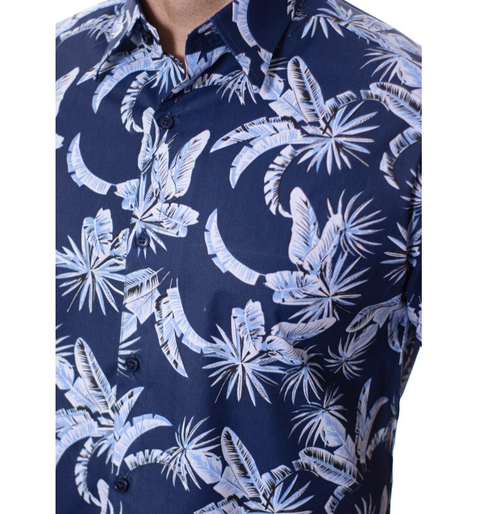 Camisa estampada floral azul