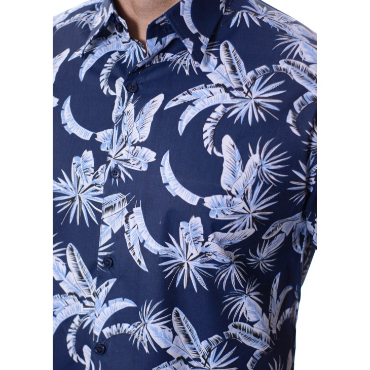 Camisa estampada floral azul