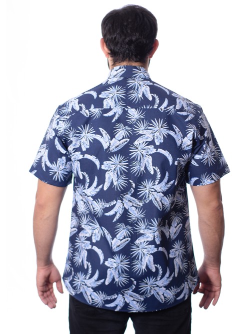 Camisa estampada floral azul