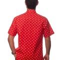 Camisa masculina vermelha manga curta algodão estampa âncora
