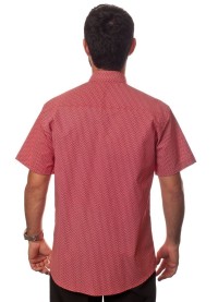Camisa masculina estampa vermelha manga curta algodão