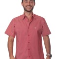 Camisa masculina estampa vermelha manga curta algodão