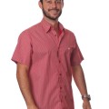 Camisa masculina estampa vermelha manga curta algodão