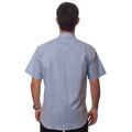 Camisa masculina azul claro estampado manga curta algodão