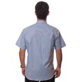 Camisa masculina azul claro estampado manga curta algodão Camisa masculina azul claro estampado manga curta algodão
