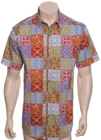 Camisa masculina manga curta algodão estampado