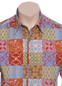 Camisa masculina manga curta algodão estampado