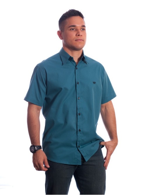camisa azul cobalto