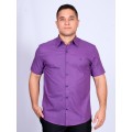 Camisa social roxa com detalhes de manga curta Camisa social roxa com detalhes de manga curta