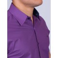 Camisa social roxa com detalhes de manga curta Camisa social roxa com detalhes de manga curta