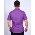 Camisa social roxa com detalhes de manga curta Camisa social roxa com detalhes de manga curta