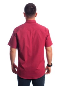 Camisa social vinho masculina manga curta com detalhe, de algodão