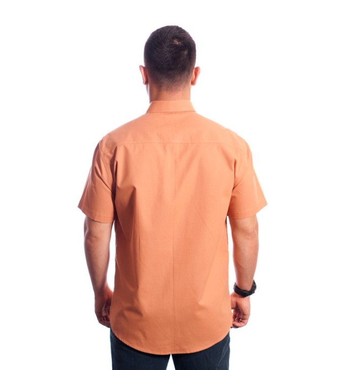 Camisa social ferrugem masculina manga curta detalhe de algodão Camisa social ferrugem masculina manga curta detalhe de algodão