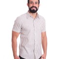 Camisa masculina algodão manga curta cinza