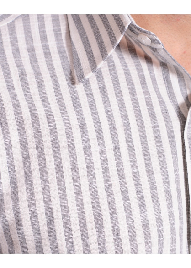 Camisa masculina algodão manga curta cinza