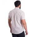 Camisa masculina algodão manga curta cinza