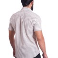 Camisa masculina algodão manga curta cinza