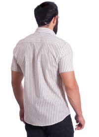 Camisa masculina algodão manga curta cinza