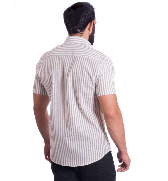 Camisa masculina algodão manga curta cinza Camisa masculina algodão manga curta cinza