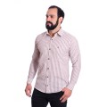 Camisa masculina algodão manga longa vinho