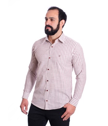 Camisa masculina algodão manga longa vinho