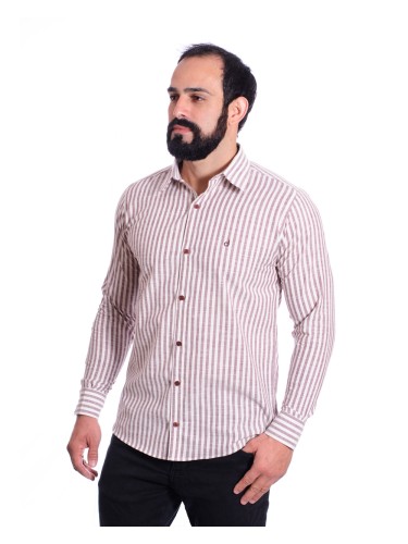 Camisa masculina algodão manga longa vinho