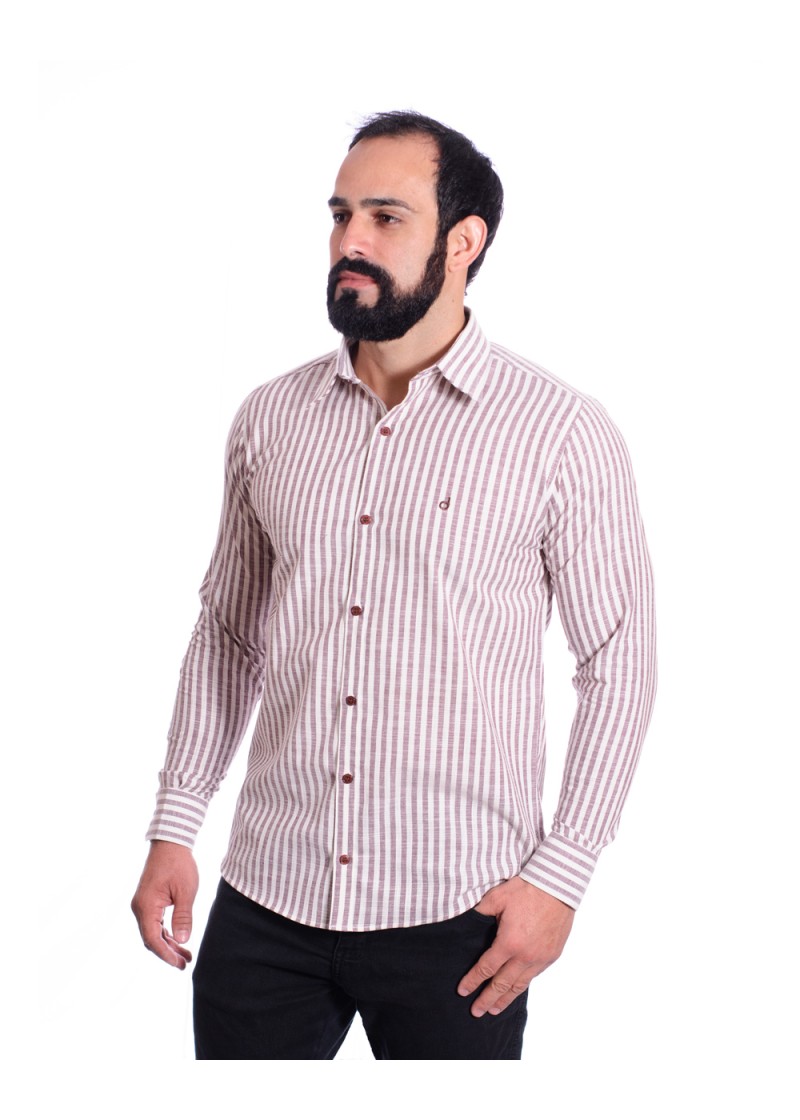 Camisa masculina algodão manga longa vinho