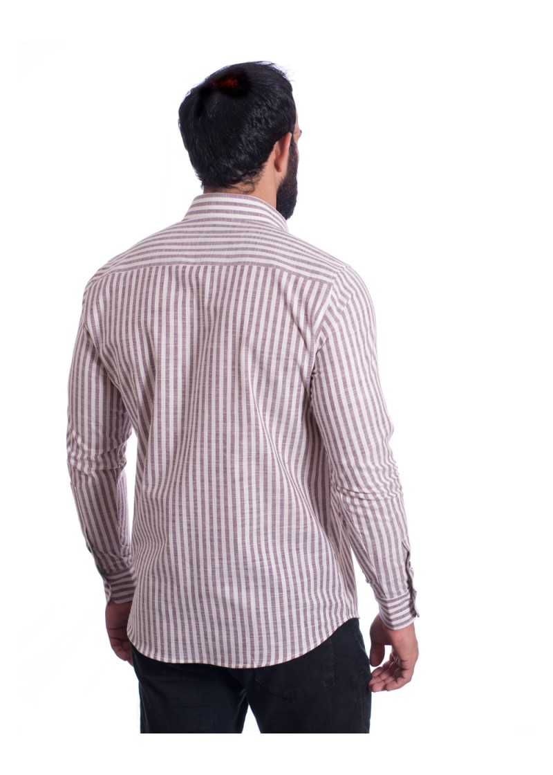 Camisa masculina algodão manga longa vinho