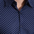 Camisa Masculina Azul Estampada