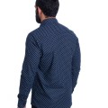 Camisa Masculina Azul Estampada
