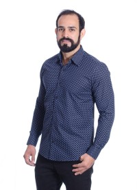 Camisa Masculina Azul Estampada